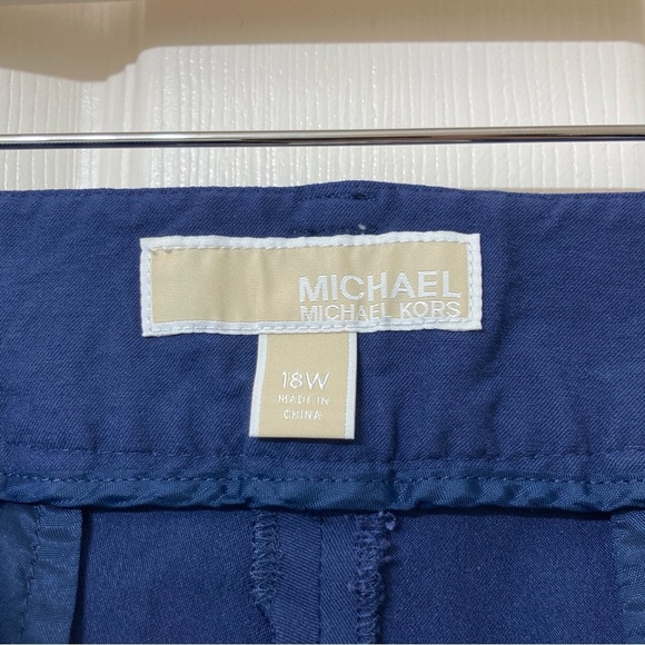 Michael Kors Navy Blue Mid Rise Ankle Pants 18W Preppy Office Career Work Dressy - Picture 2 of 11